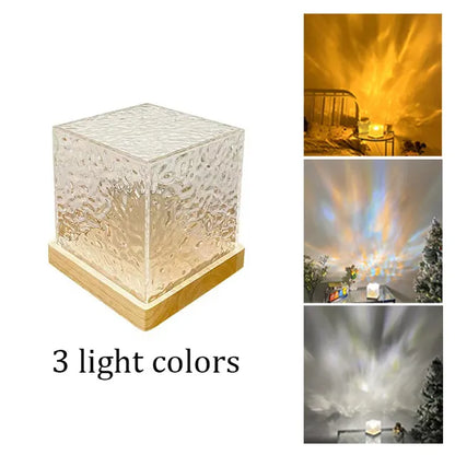 Crystal Lamp Water Ripple Projector Night Light Decoration