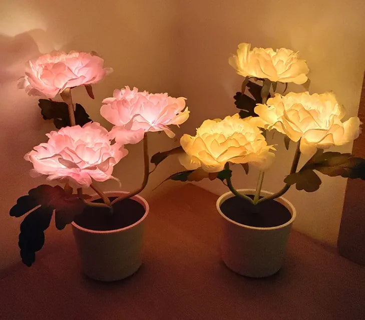 LED Peony Plant Desk Lamp